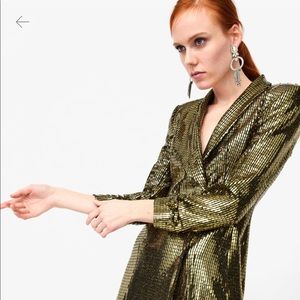 Zara gold blazer dress